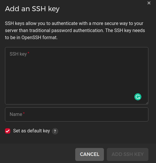 Add SSH