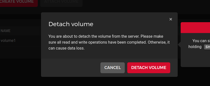 Detatch Volume